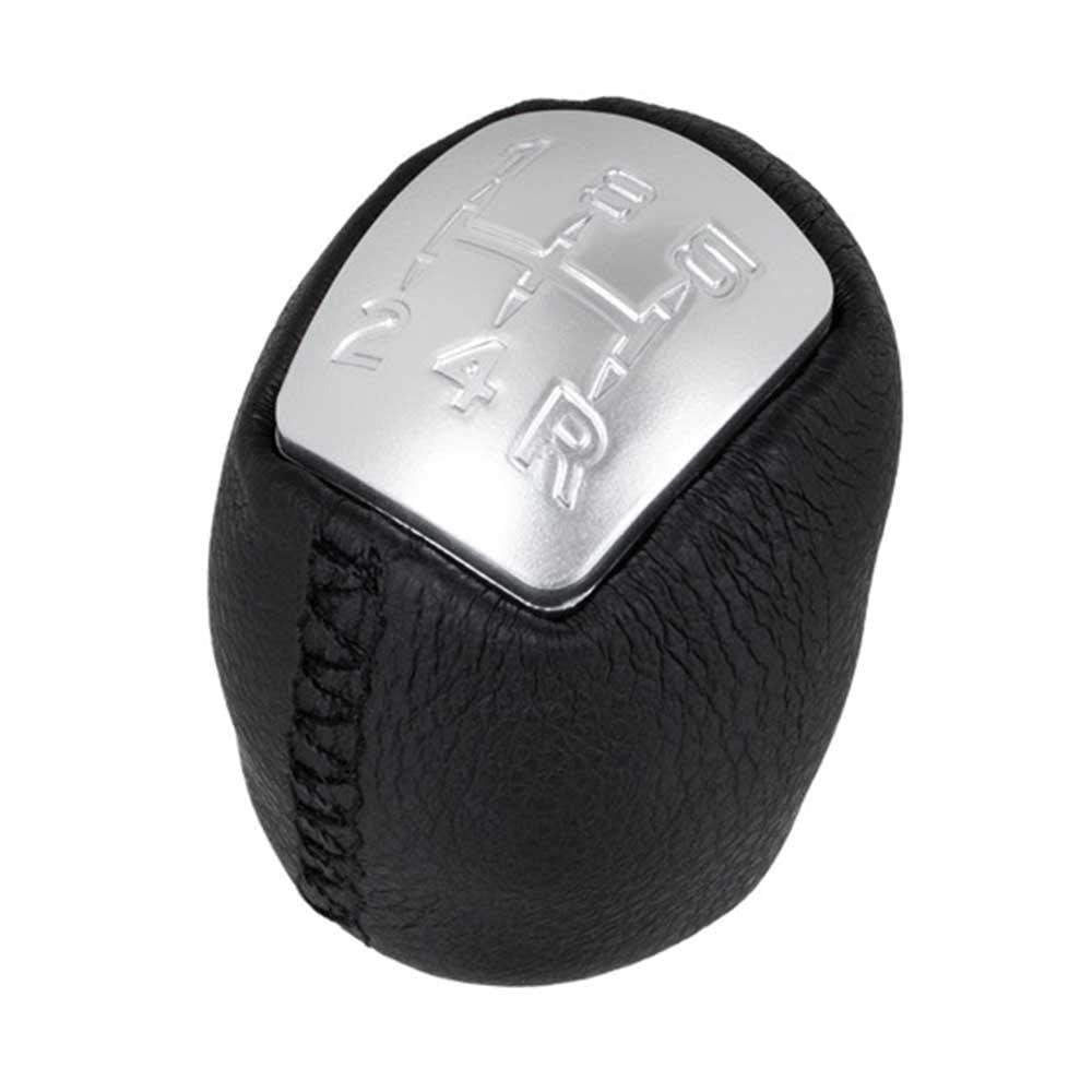 Fekete színű, bőrözött Iveco Daily váltógomb. 5 sebességes, ezüst színű számlappal.