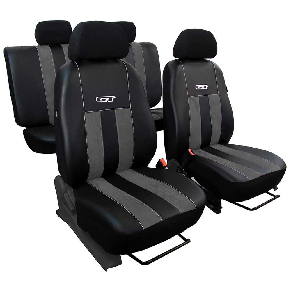 GT Univerzális üléshuzat fekete/szürke színben, ökológiai bőr és alcantara anyagokból