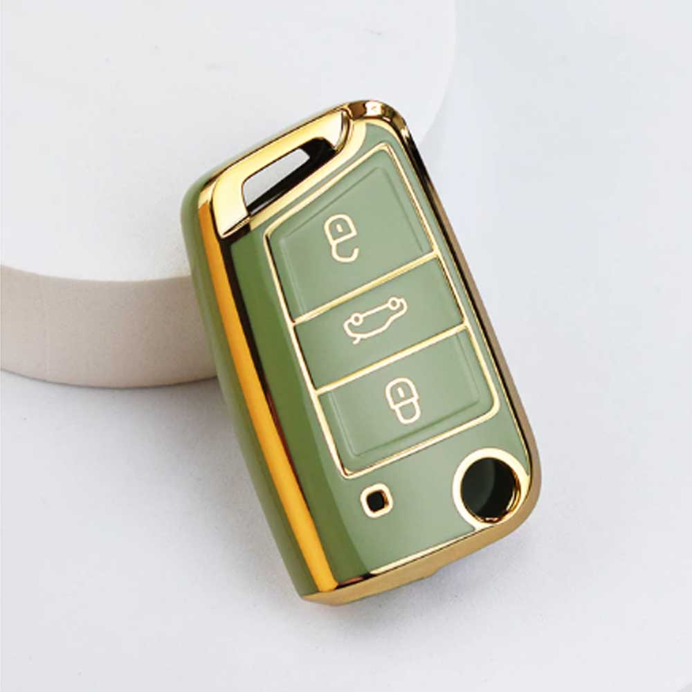 Seat 3 gombos TPU kulcstok - Zöld