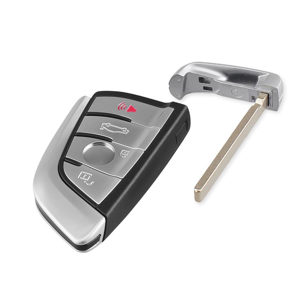 Krómozott, 4 gombos BMW kulcs, kulcsház nyers kulcsszárral.