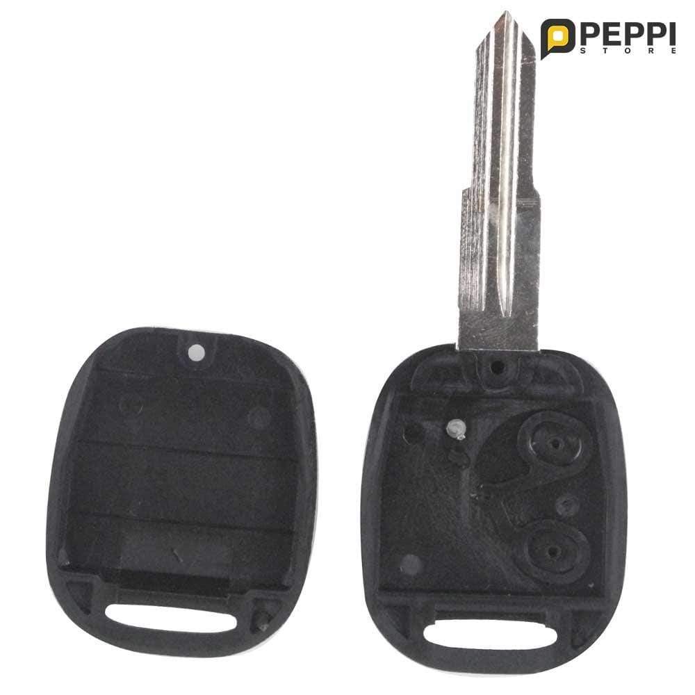 2 gombos, fekete színű Chevrolet kulcs, kulcsház belseje. Nyers kulcsszárral.