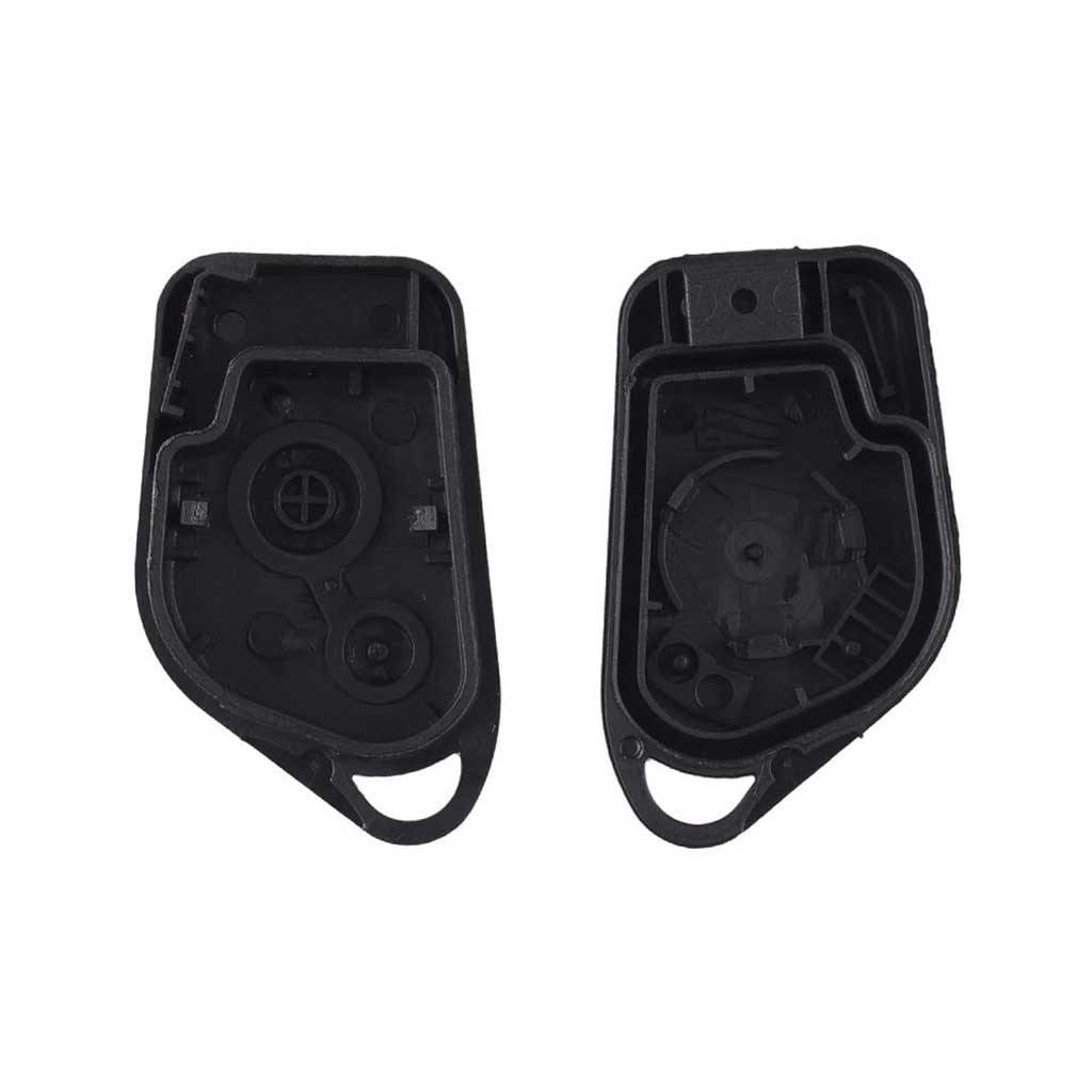 Fekete színű, 2 gombos Citroen távirányítós kulcsház belseje.