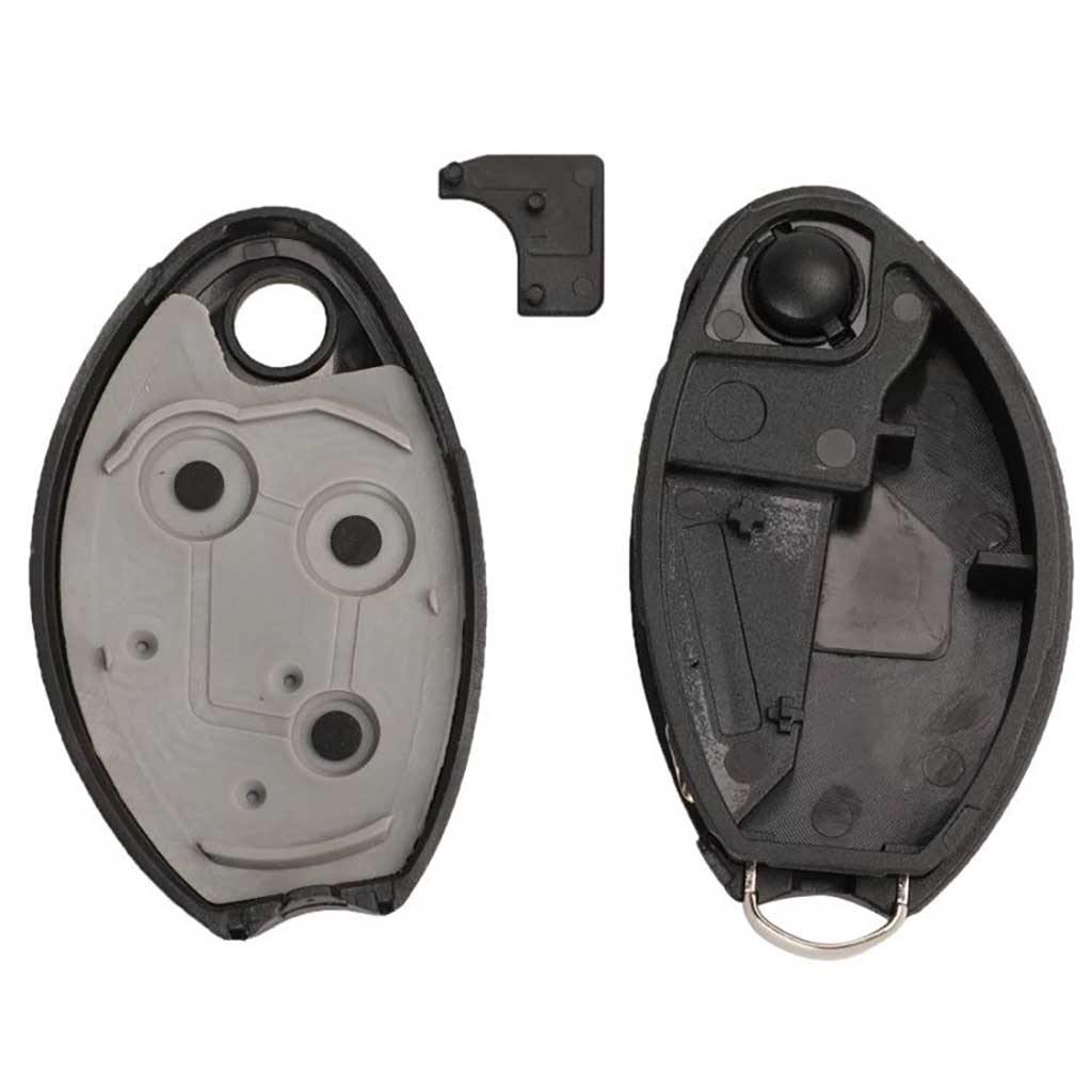 Fekete színű, 3 gombos Citroen kulcs, bicskakulcs belseje.