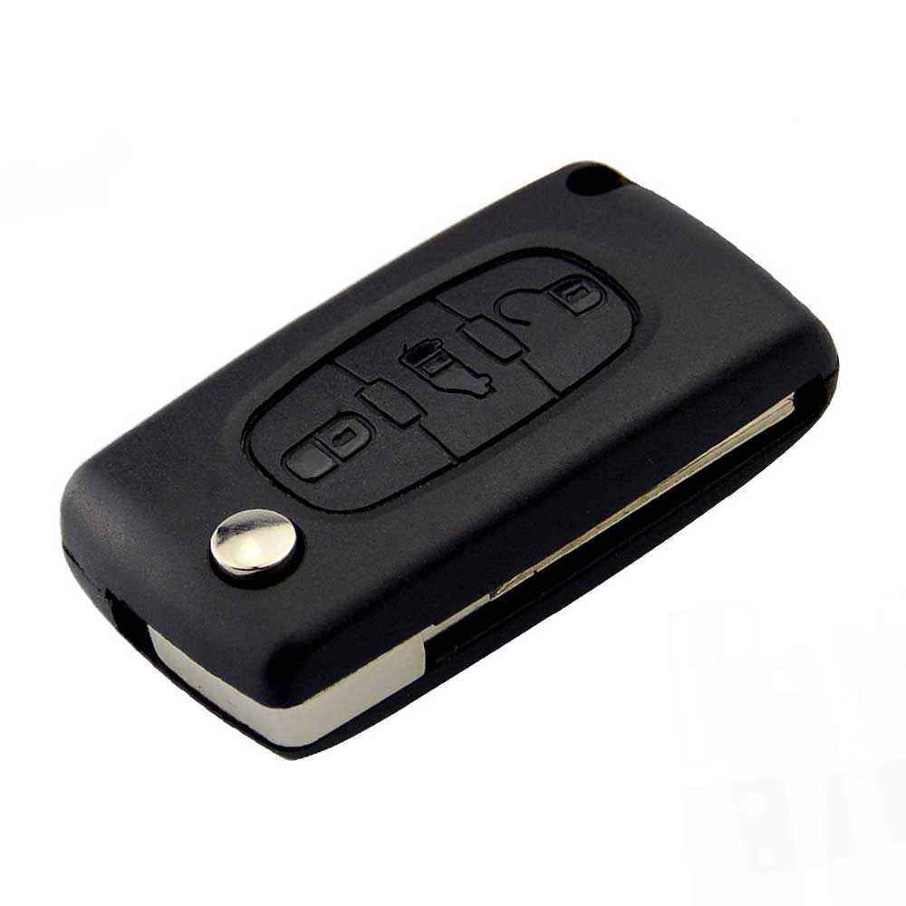 Fekete színű, 3 gombos Fiat kulcsház, bicskakulcs.