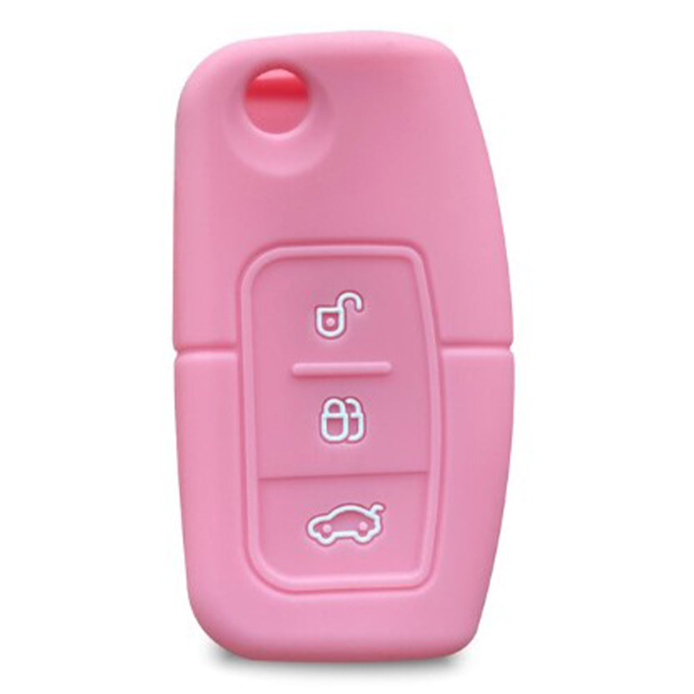 Ford 3 gombos szilikon tok, pink színben.