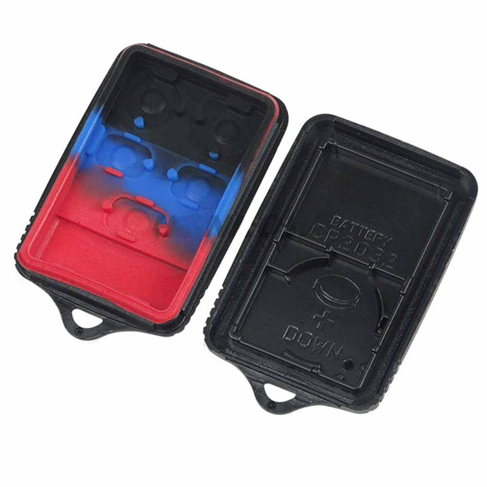 Fekete színű, 5 gombos Ford távirányítós kulcs, kulcsház belseje.