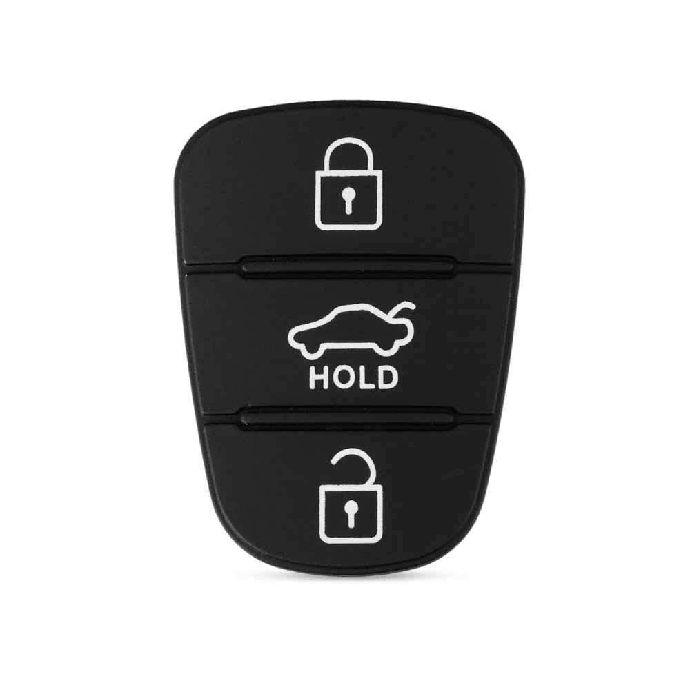 Fekete színű, 3 gombos Hyundai gombsor fehér mintával. Hold gomb.