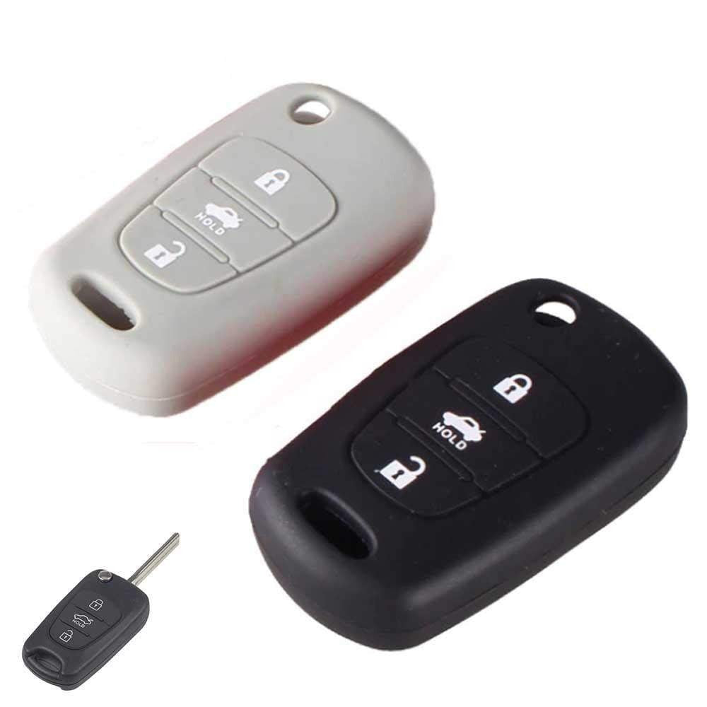 Hyundai - Kia bicskakulcs szilikon tok fekete és fehér