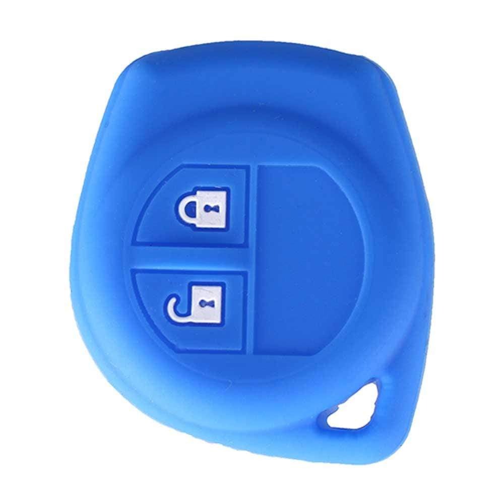 Kék színű, 2 gombos Suzuki kulcs szilikon tok.