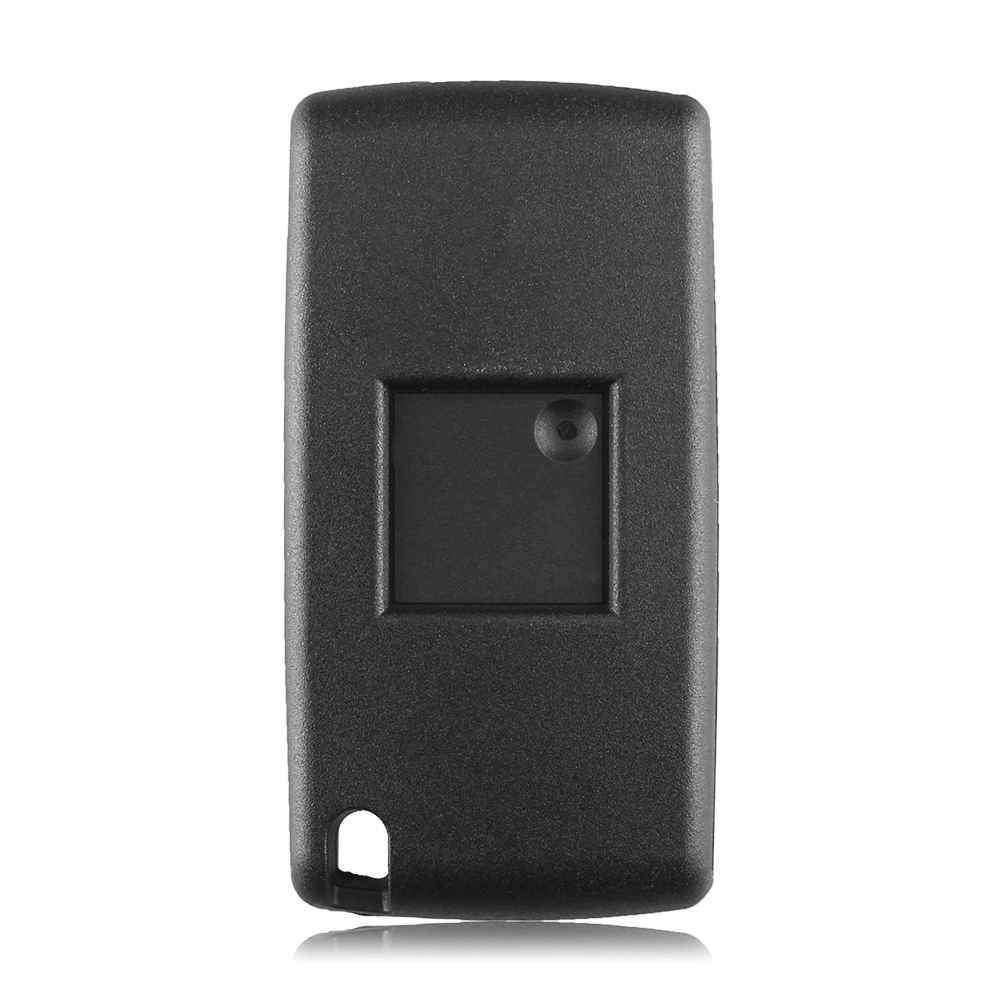 Fekete színű, 3 gombos Peugeot bicskakulcs, kulcsház hátulja