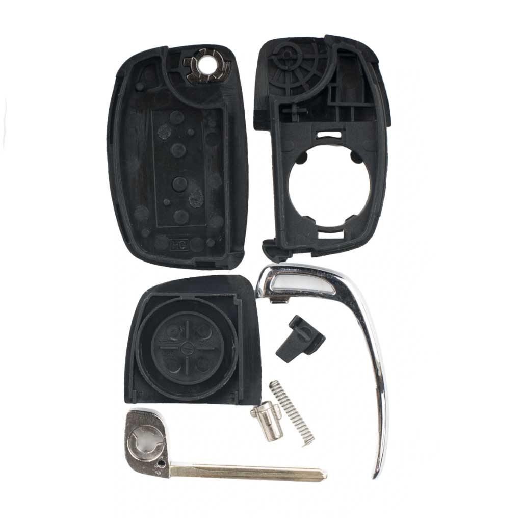 Fekete színű, Kia 4 gombos kulcs, bicskakulcs szétszedve.