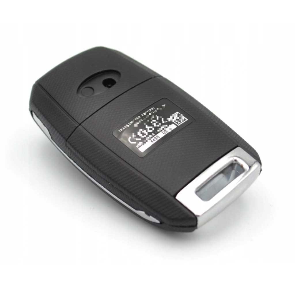 Fekete színű, Kia 3 gombos kulcs, kulcsház hátulja.