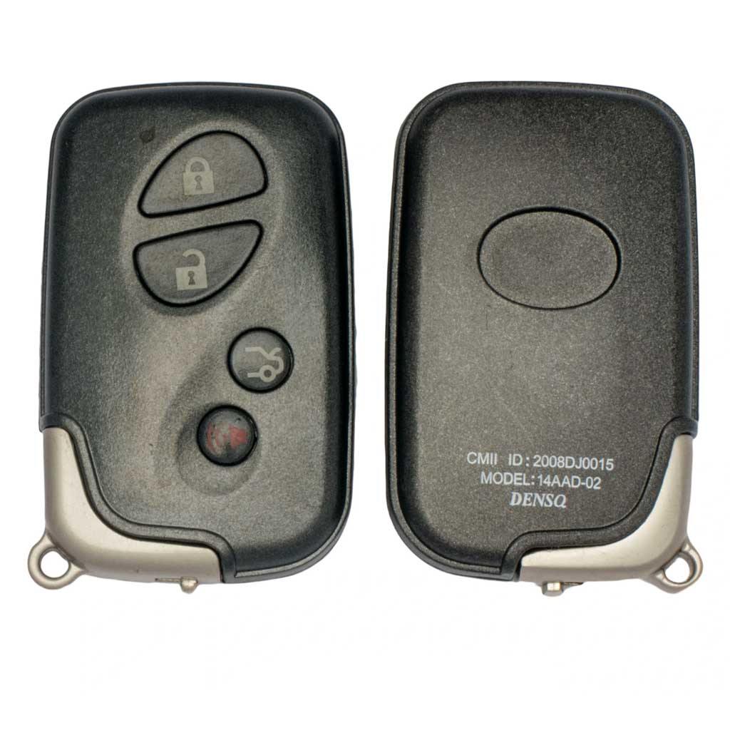 Fekete színű, 4 gombos Mazda kulcsház eleje és hátulja.