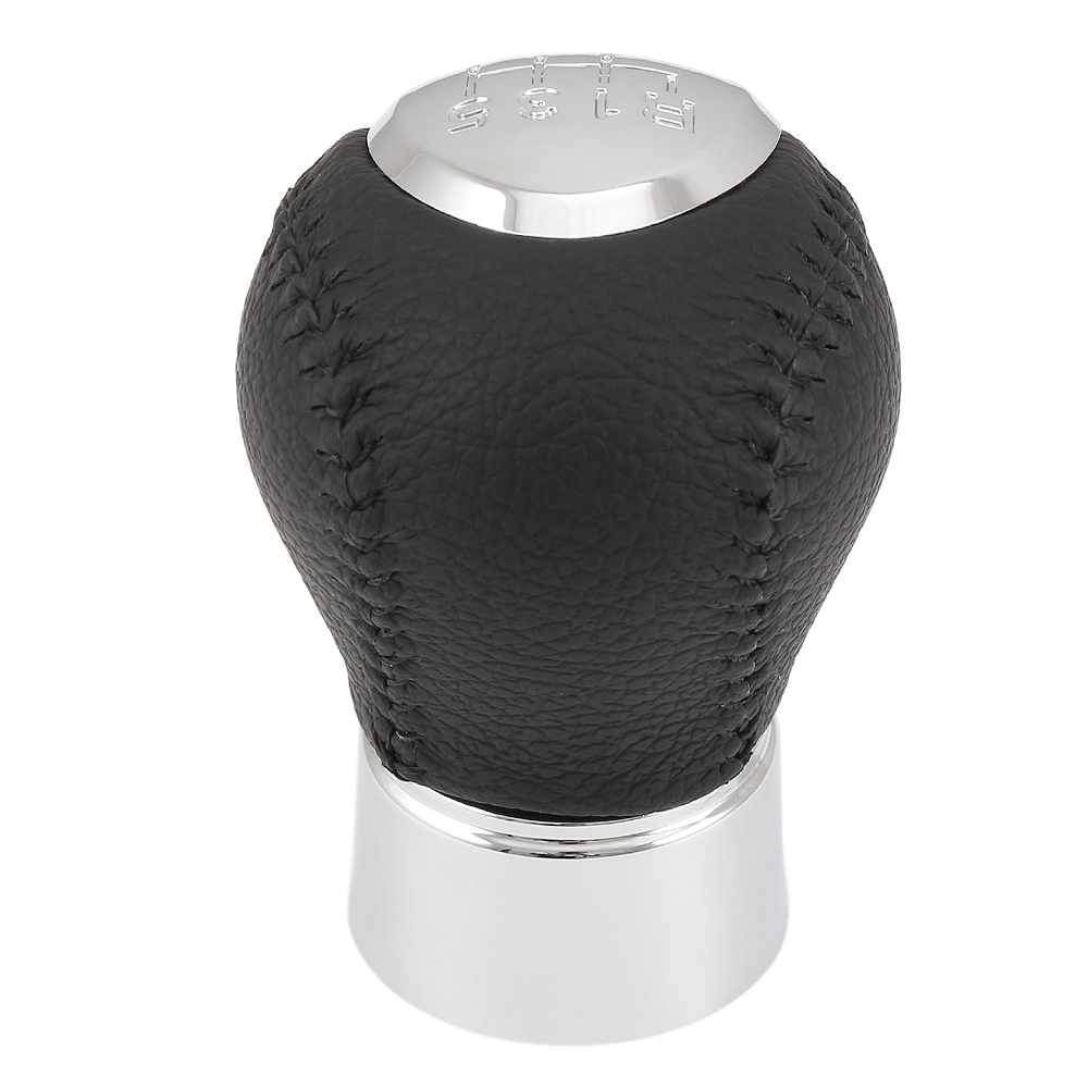 Fekete bőr Mazda váltógomb. 6 sebességes, ezüst, krómozott számlappal.