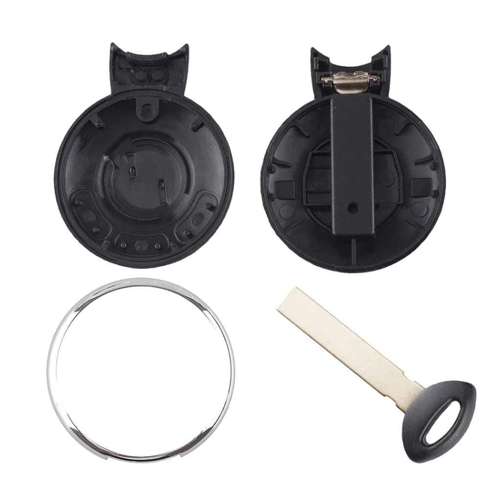 Fekete színű, 3 gombos Mini Cooper Countryman R56 R55 kulcsház szétszedve.