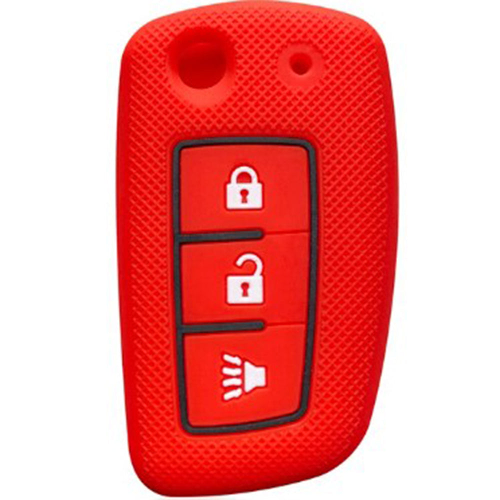 Nissan 3 gombos szilikon tok, piros színben.