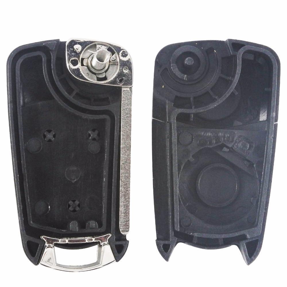 Fekete színű, 3 gombos Opel kulcsház, bicskakulcs szétszedve