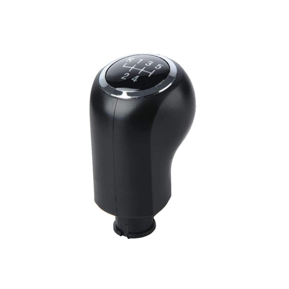 Fekete, 5 sebességes Opel váltógomb üveg számlappal, króm számlapkerettel.