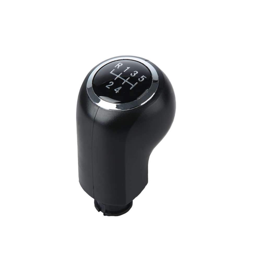 Fekete, 5 sebességes Opel váltógomb üveg számlappal, króm számlapkerettel.