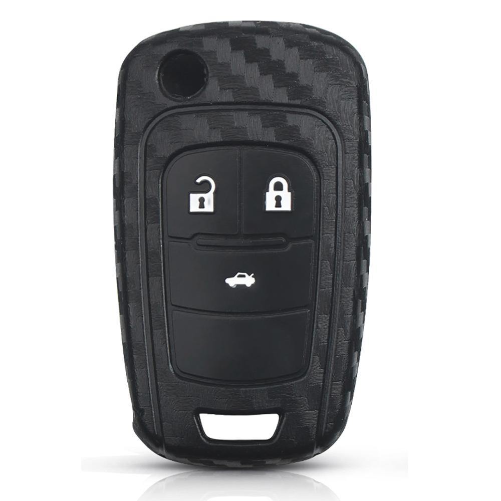 Opel kulcs szilikon tok 3 gombos CARBON