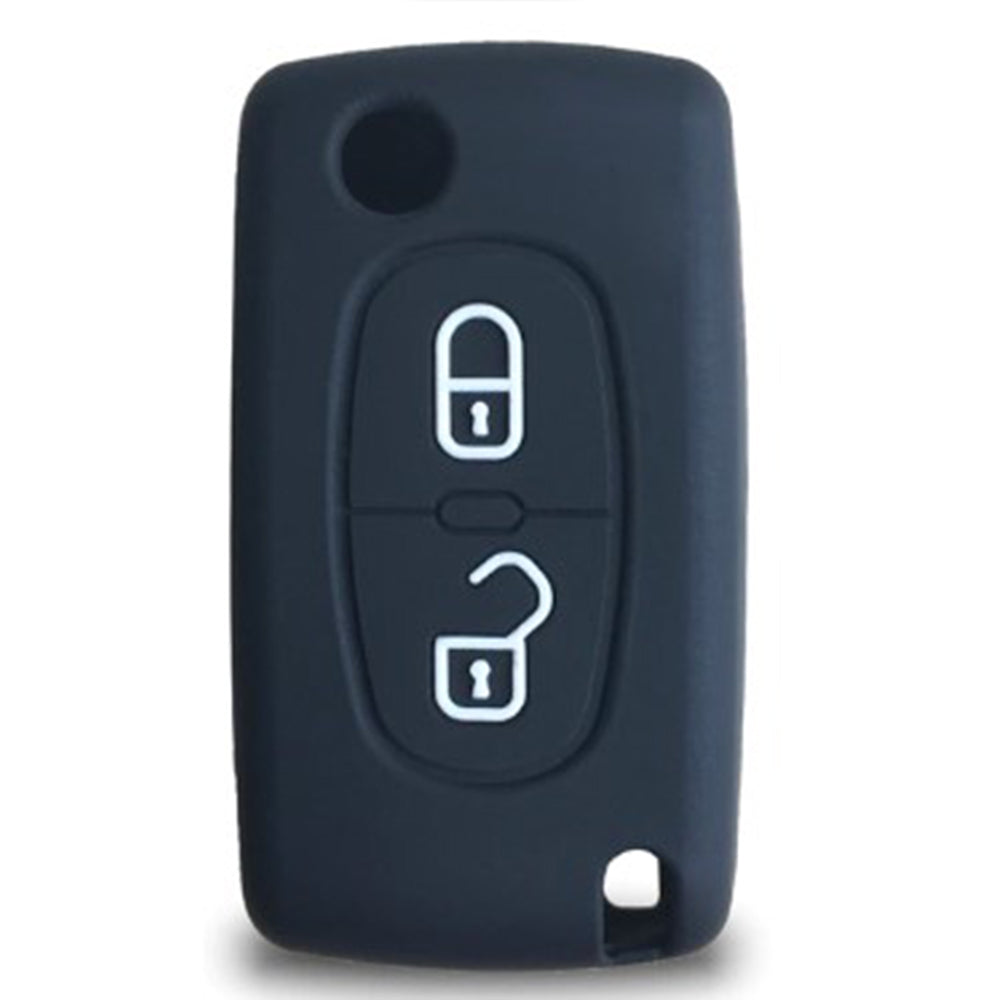 Peugeot 2 gombos szilikon tok, pink színben.