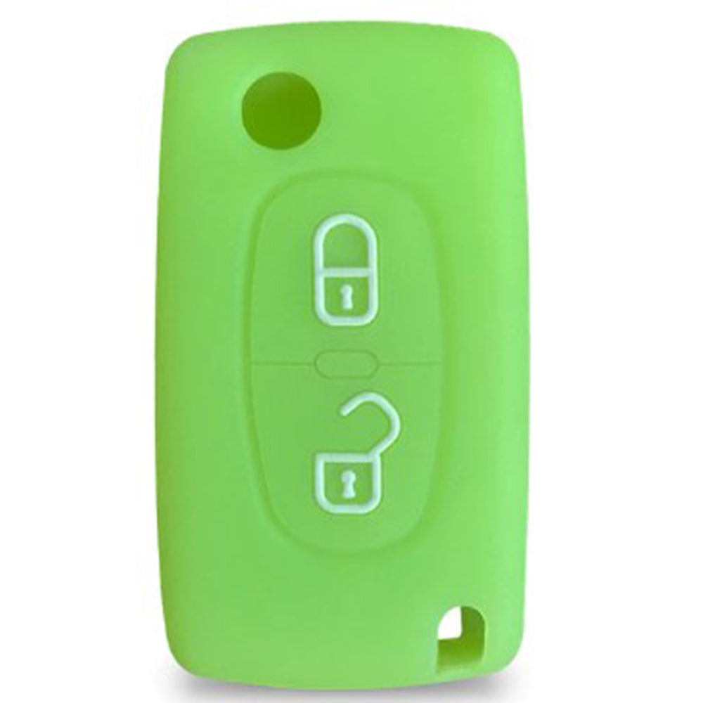 Peugeot 2 gombos szilikon tok, pink színben.