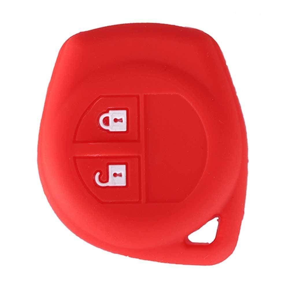 Piros színű, 2 gombos Suzuki kulcs szilikon tok.