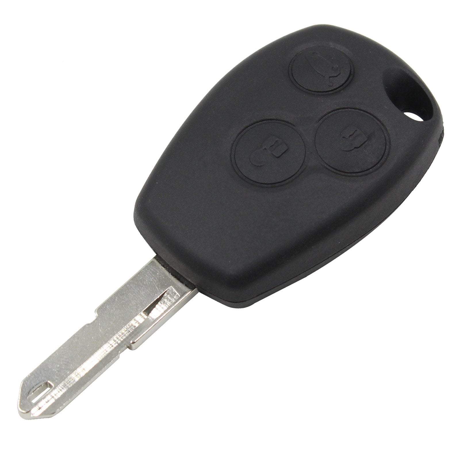 Fekete színű, 3 gombos Renault kulcs, kulcsház.