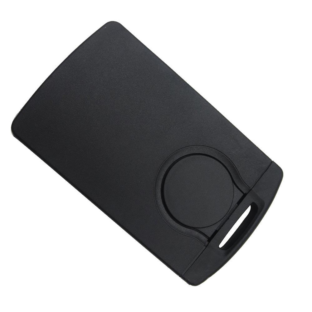 Fekete színű, 4 gombos Renault kulcsház, indítókártya hátulja