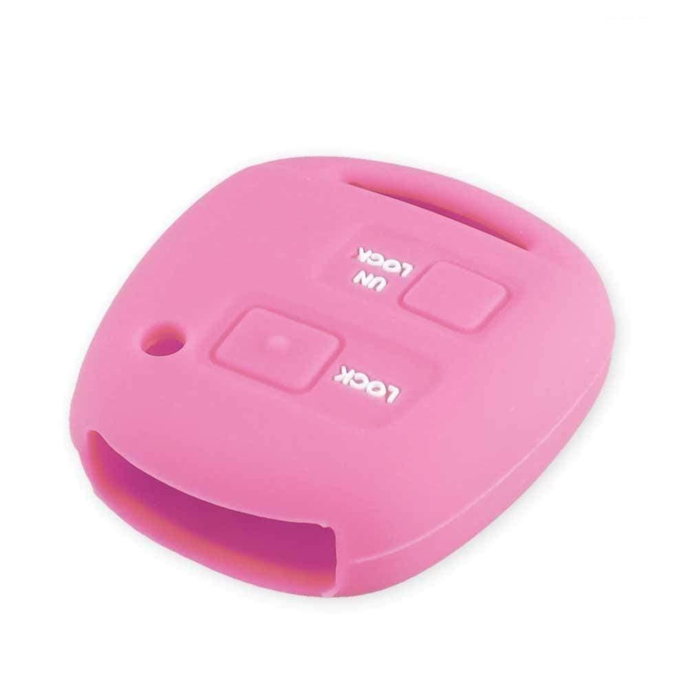 Pink színű, 2 gombos Toyota kulcs szilikon tok.