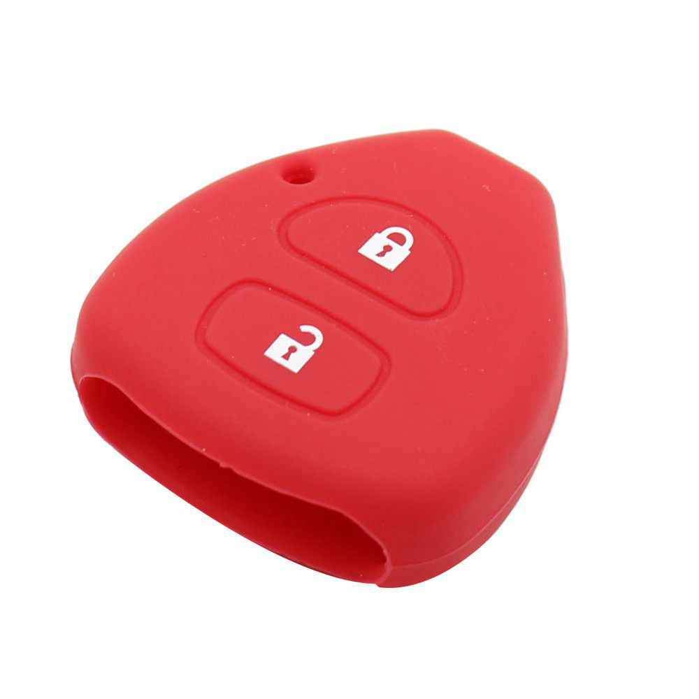 Piros színű, 2 gombos Toyota kulcs szilikon tok.