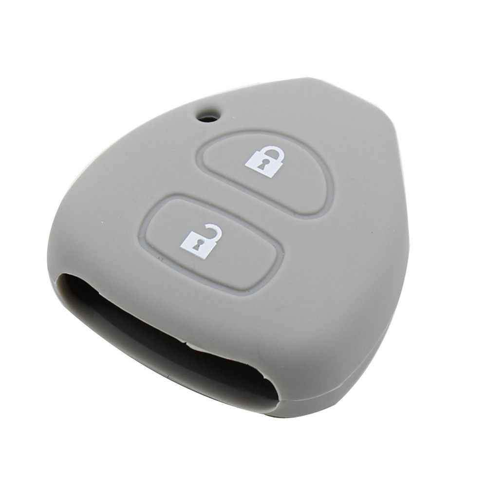 Szürke színű, 2 gombos Toyota kulcs szilikon tok.