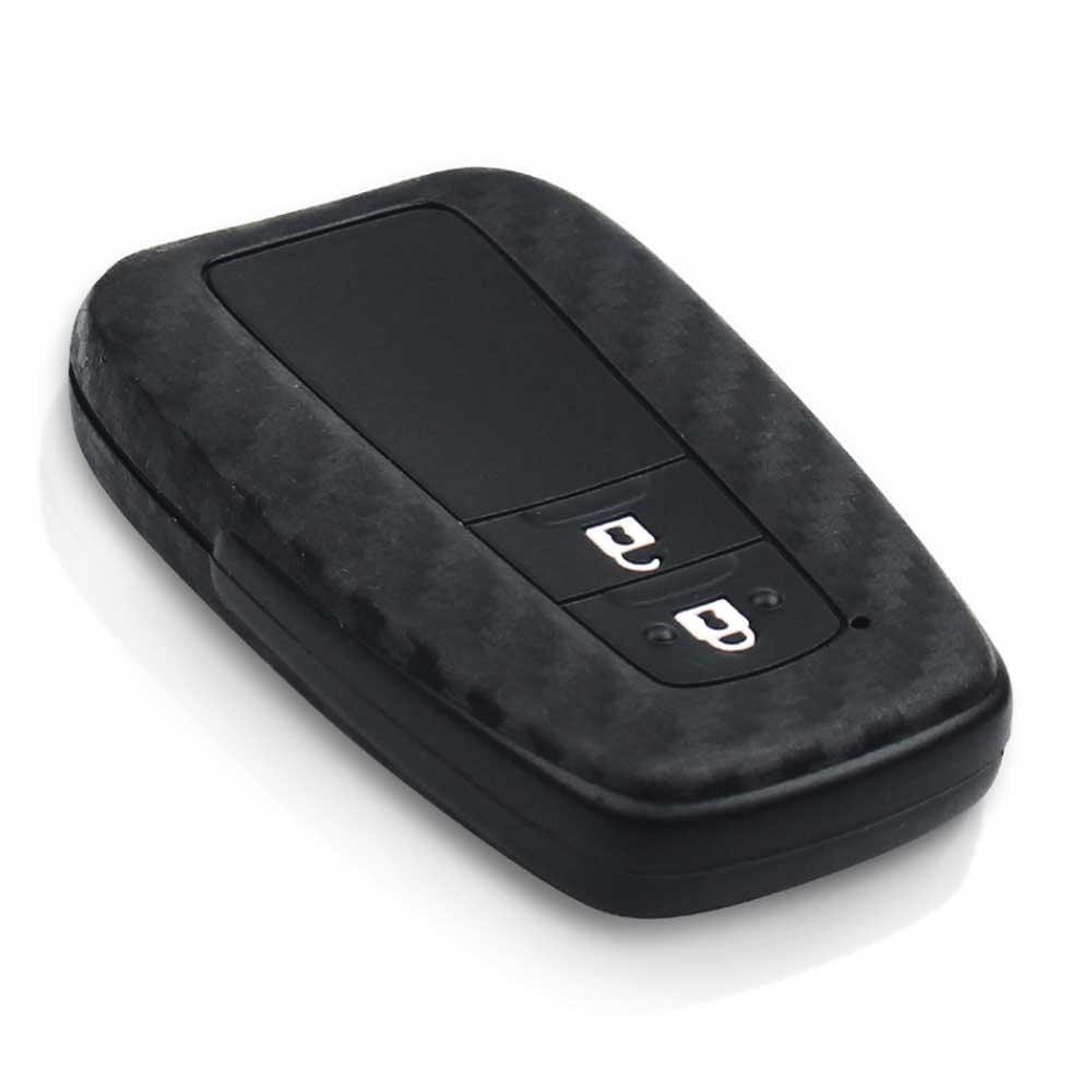 Karbon mintás, 2 gombos Toyota kulcs szilikon tok.