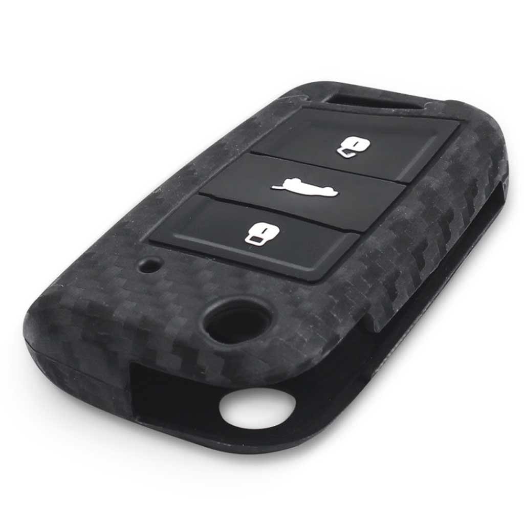 Carbon mintás, 3 gombos VW kulcs szilikon tok.